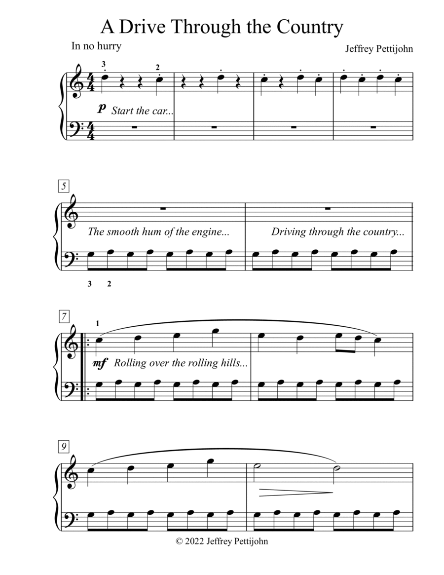 A Drive Through the Country Easy Piano scores gallery preview page 1