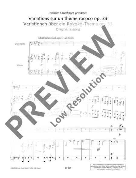 Variationen über ein Rokoko-Thema op. 33