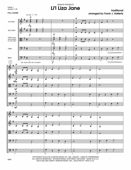 Li'l Liza Jane - Conductor Score (Full Score)