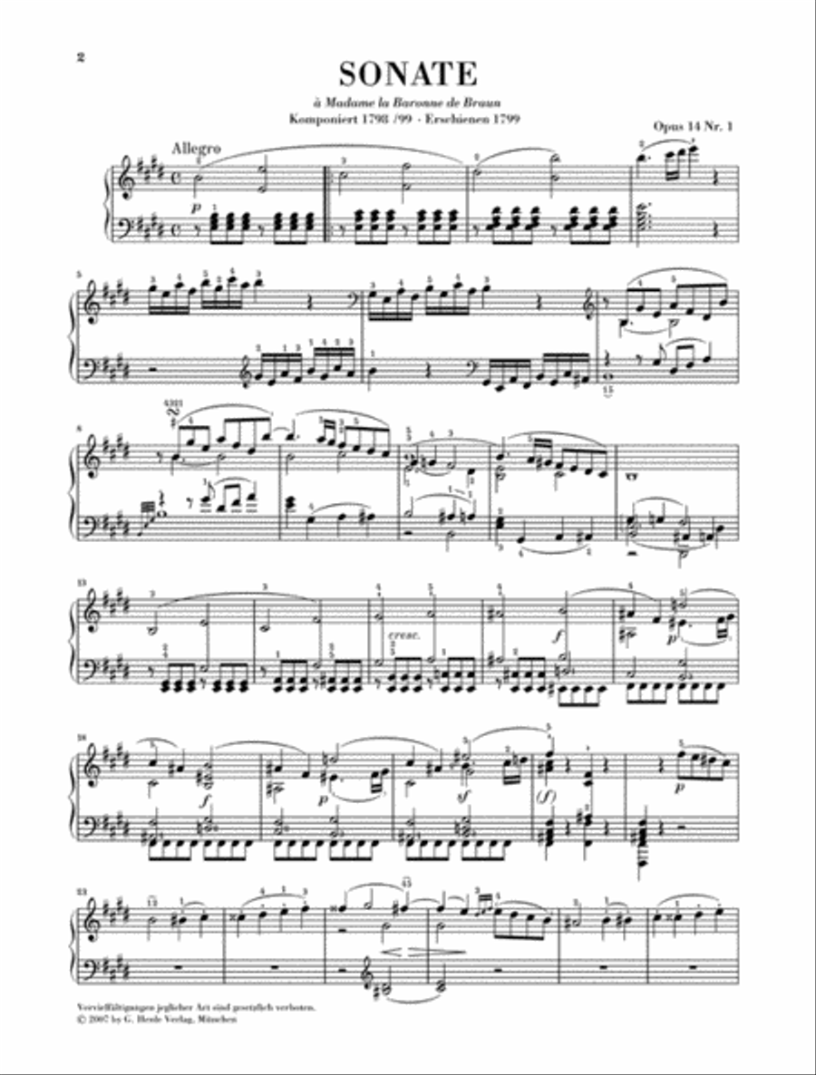 Piano Sonatas No. 9 in E Major Op. 14 and No. 10 in G Major Op. 14 Piano Solo scores gallery preview page 2