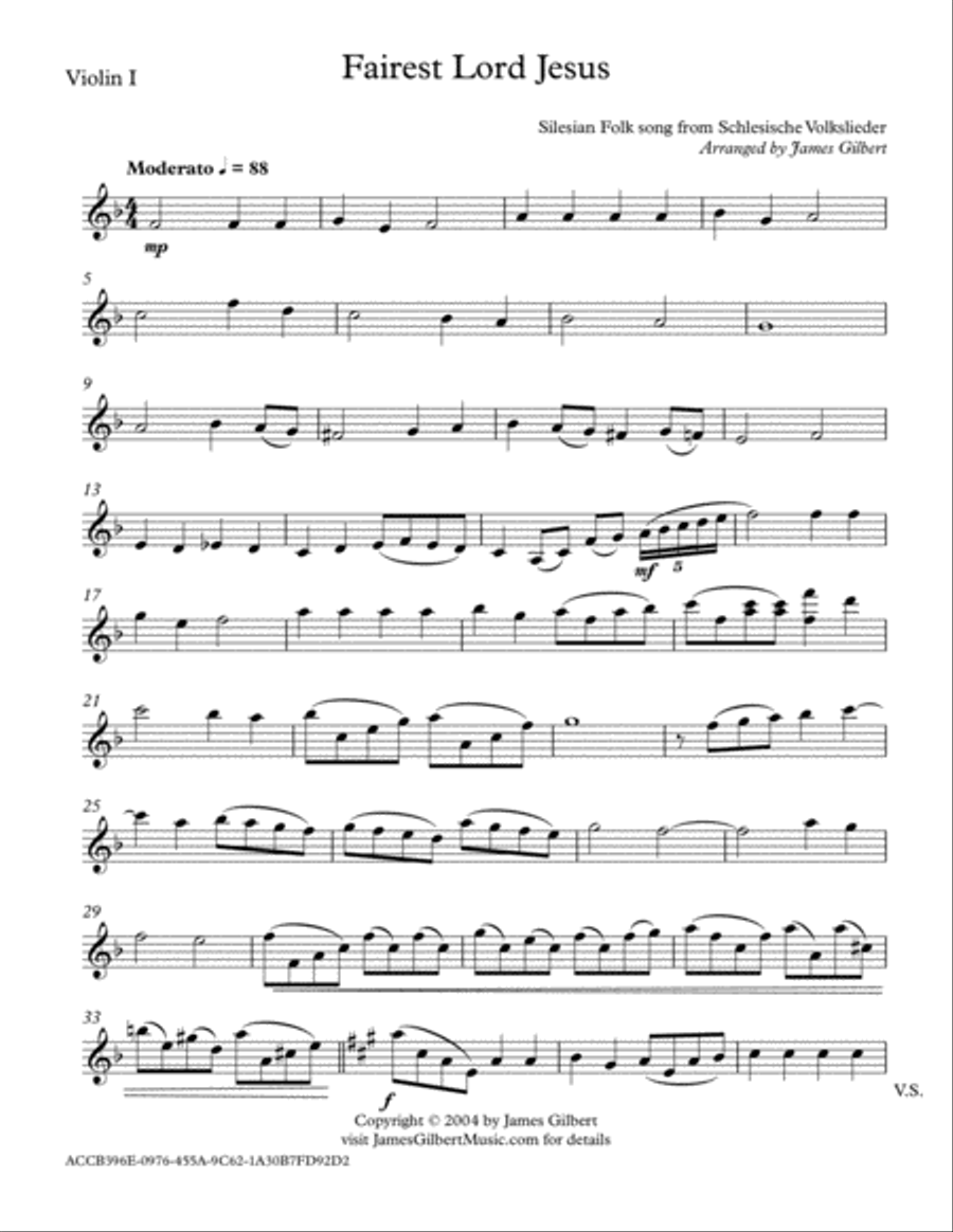 Fairest Lord Jesus String Duet scores gallery preview page 5