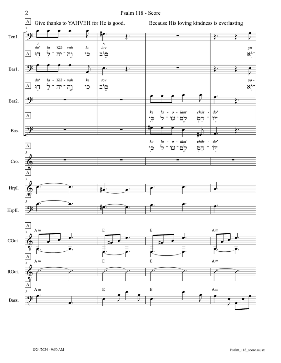 Psalm 118 - Score Only Small Ensemble scores gallery preview page 2