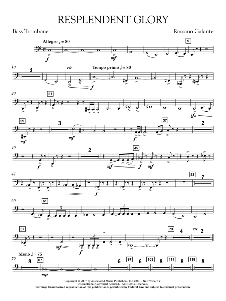 Resplendent Glory - Bass Trombone