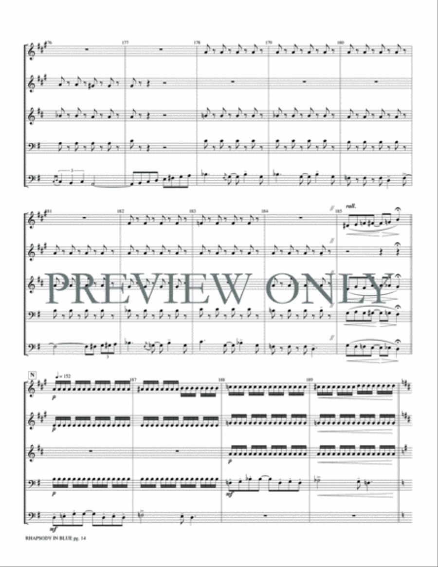 Rhapsody in Blue Rhapsody in Blue Brass Quintet scores gallery preview page 16