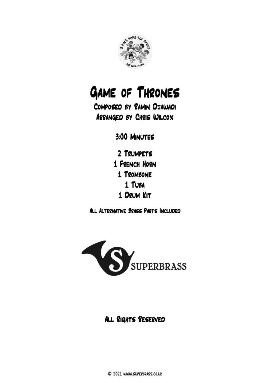 Game Of Thrones Euphonium scores gallery preview page 1