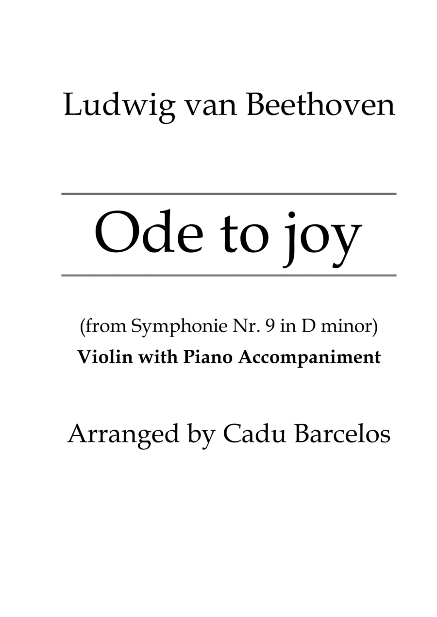 Ode to joy - Violin D Major (Easy piano and violin) Violin Solo scores gallery preview page 1