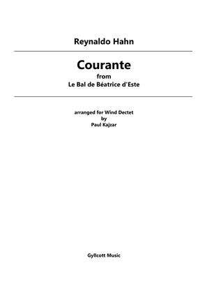 Courante from Le Bal de Beatrice d'Este (Wind Dectet)