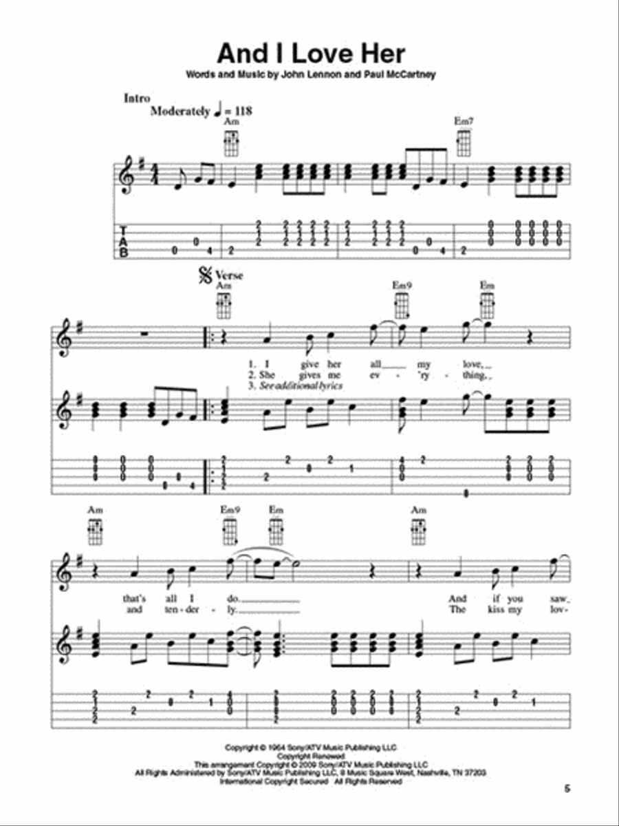 The Beatles for Banjo Electric Guitar scores gallery preview page 3