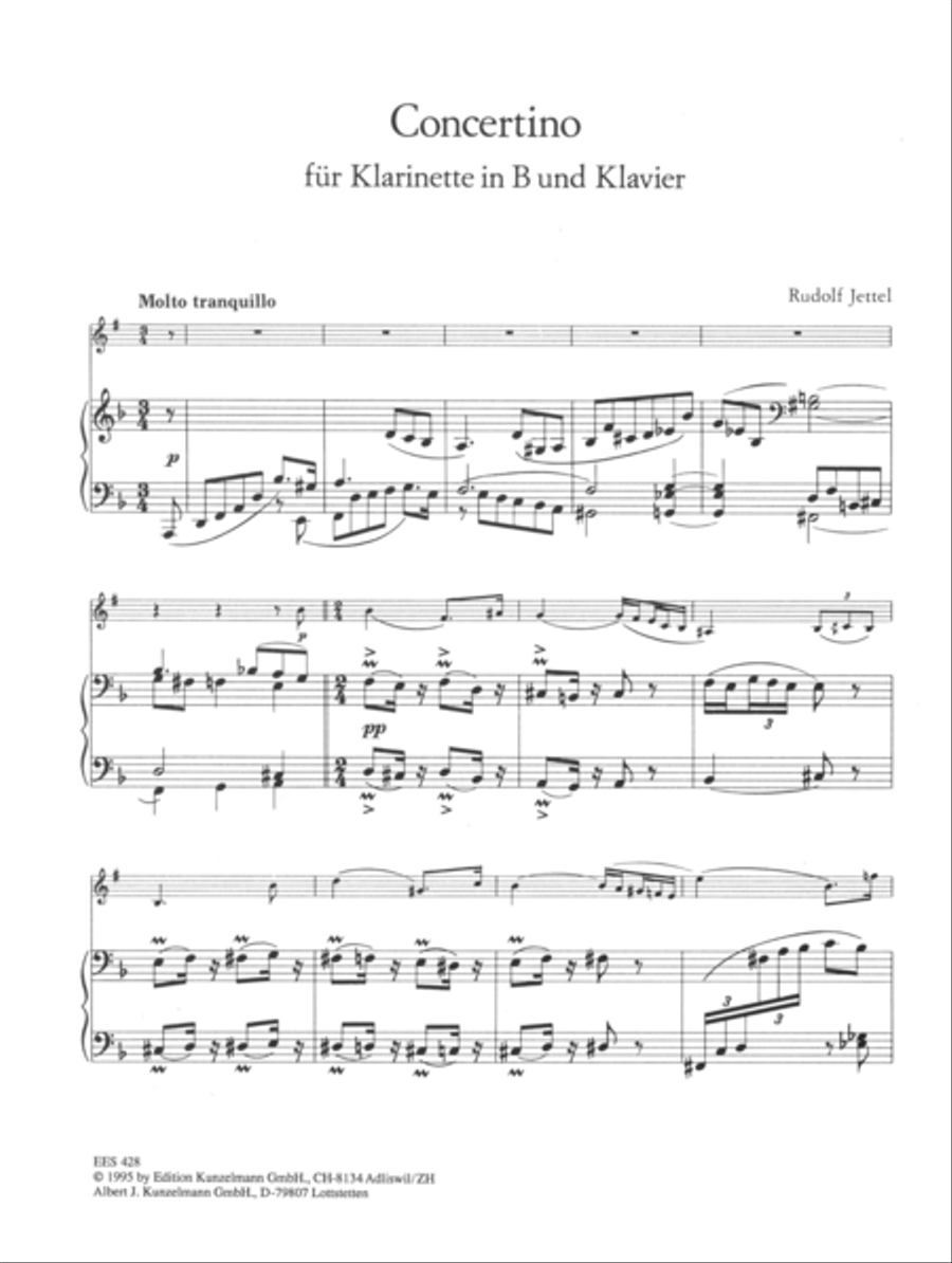 Concertino for clarinet Clarinet Solo scores gallery preview page 2
