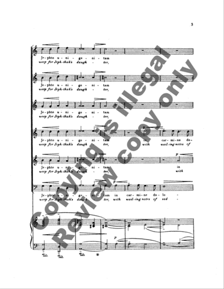 Jephtha: Plorate filii Israel (Lament, ye children of Israel) Choir scores gallery preview page 4