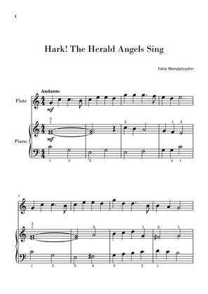 Hark! The Herald Angels Sing (Easy Flute with Piano Accompaniment)