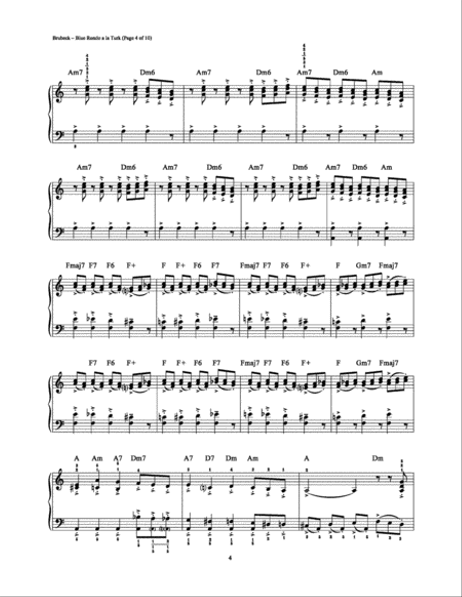 Blue Rondo a la Turk Piano Solo scores gallery preview page 4