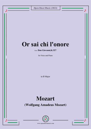 Book cover for Mozart-Or sai chi l'onore(Aria),in B Major