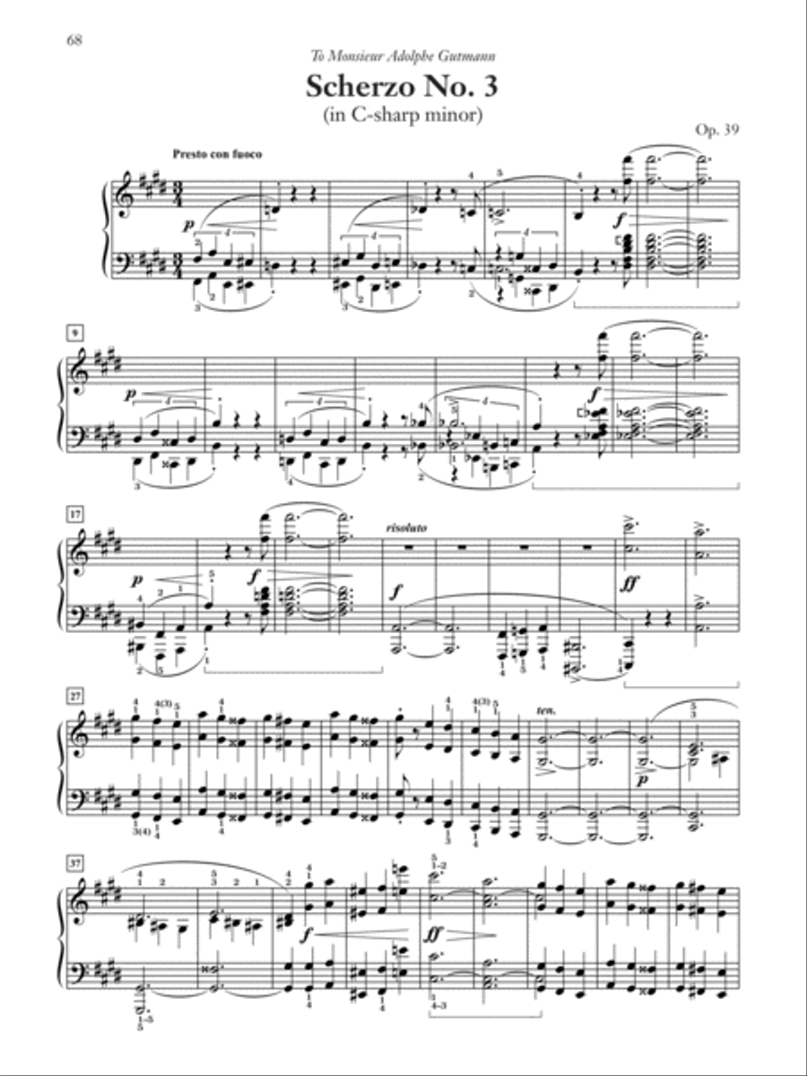 Scherzos, Opp. 20, 31, 39, 54 Piano Solo scores gallery preview page 4