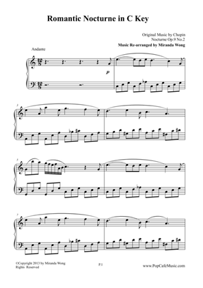 Romantic Nocturne in Eb - Chopin (C Key Version)