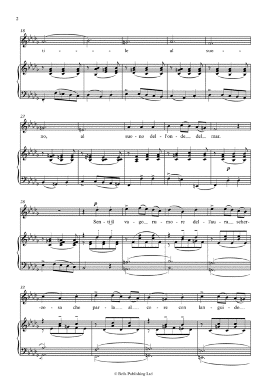 Danza, danza, fanciulla (B-flat minor) Voice Solo scores gallery preview page 2