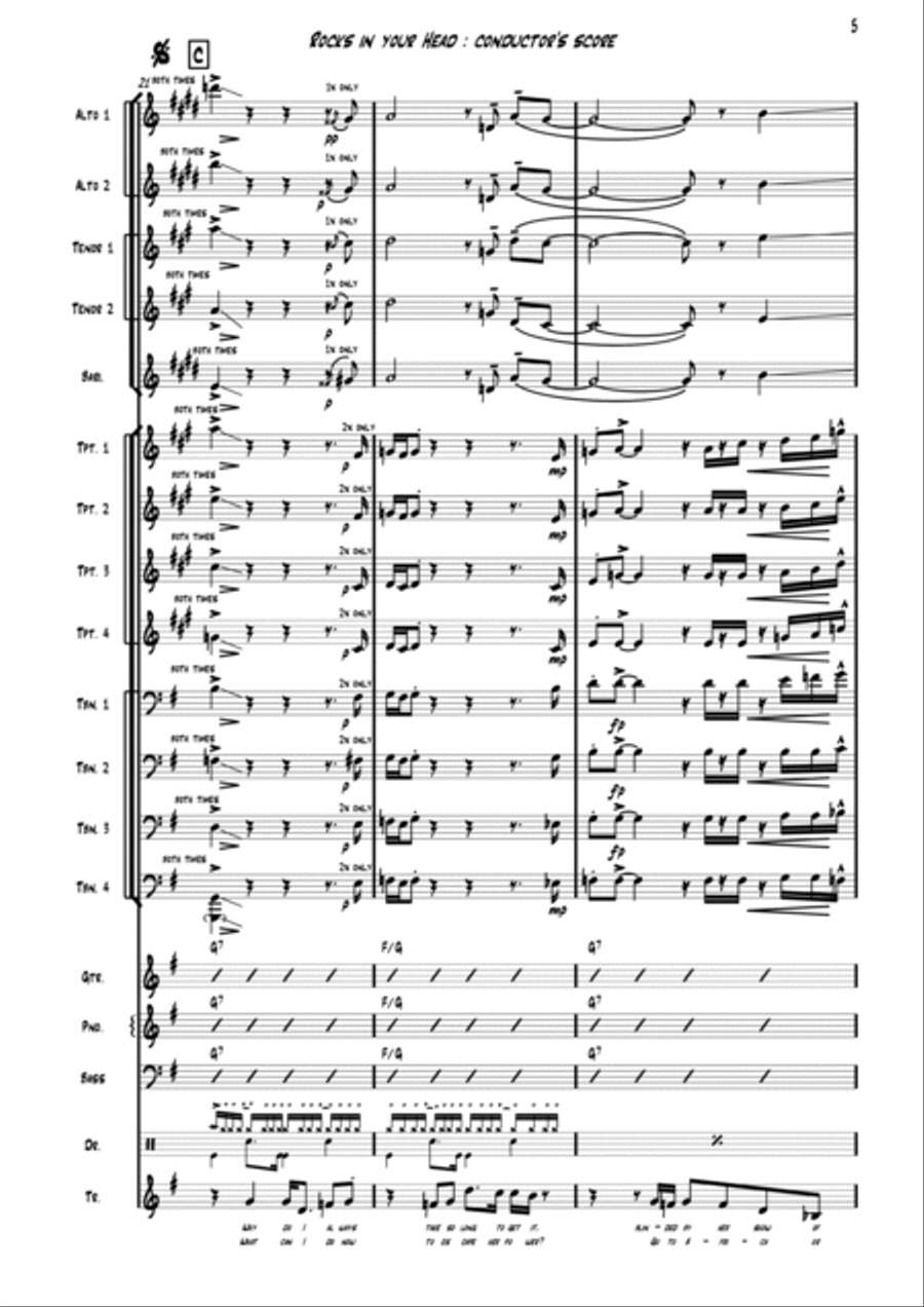 Rocks in My Head Jazz Ensemble scores gallery preview page 5