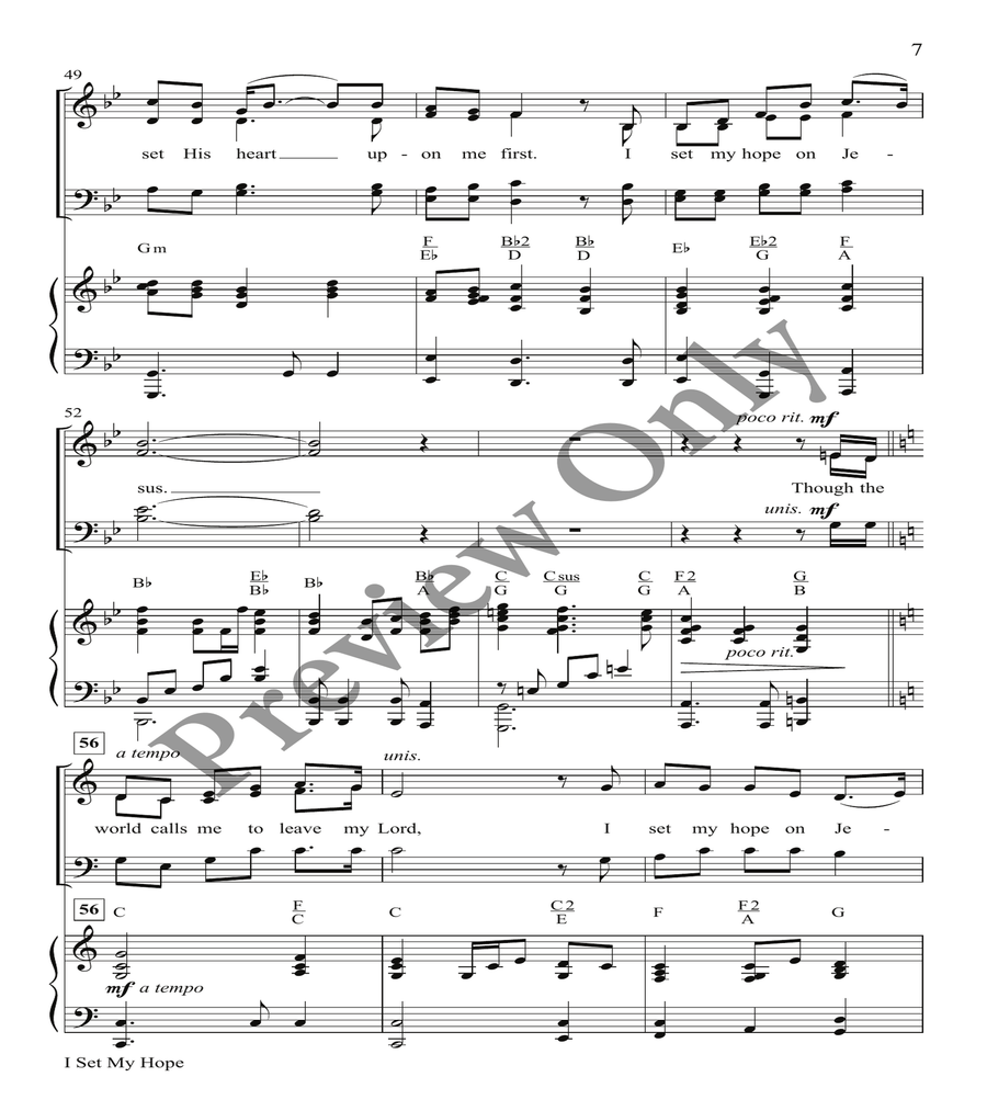 I Set My Hope Orchestration 4-Part scores gallery preview page 6