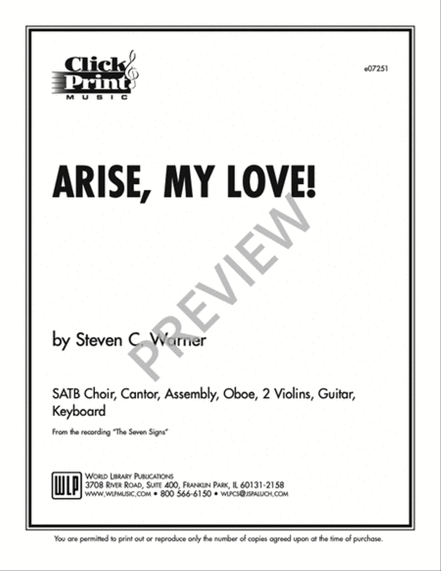 Arise My Love/Song of Solomon