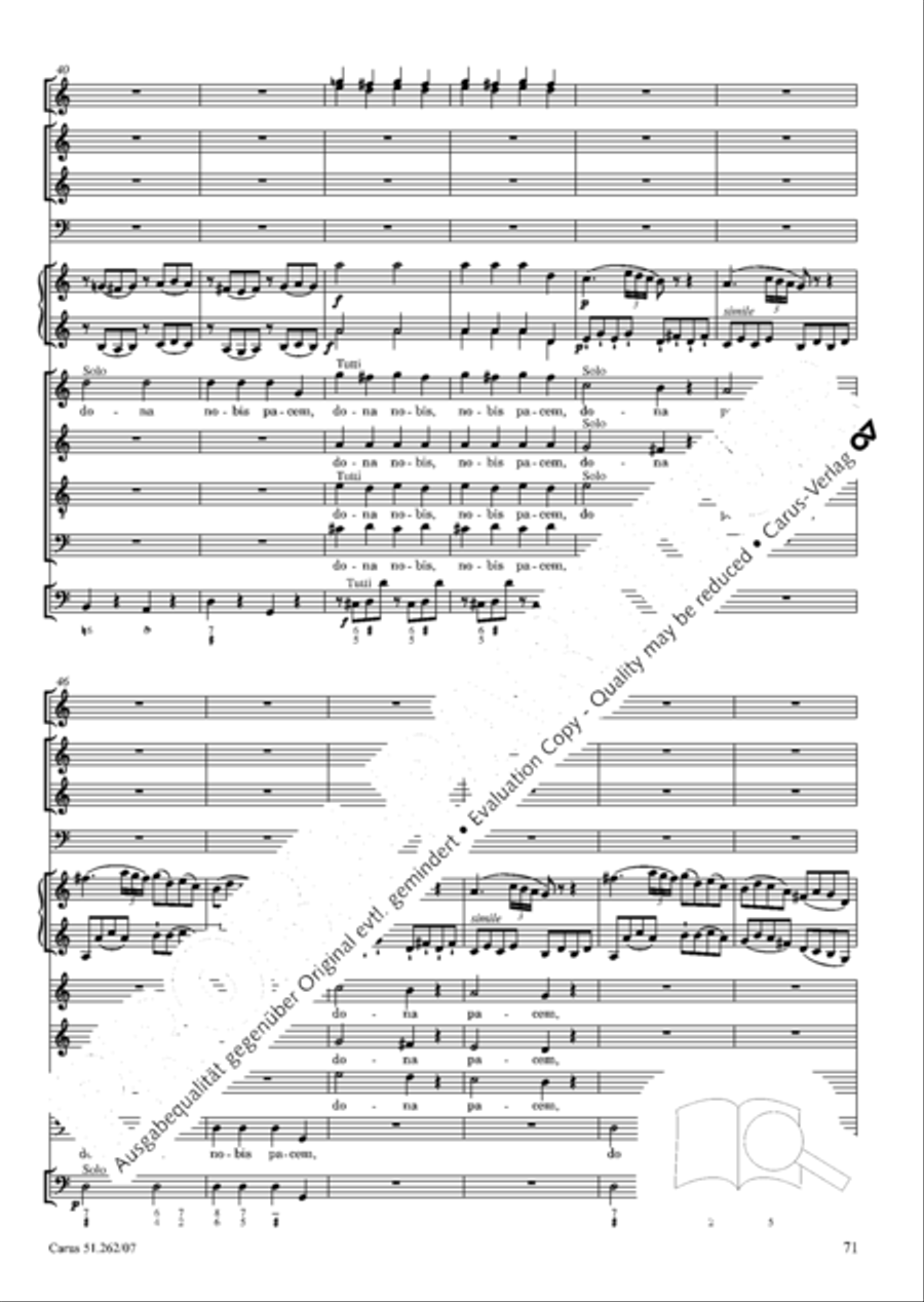 Missa longa in C major (Missa longa in C) 4-Part scores gallery preview page 72