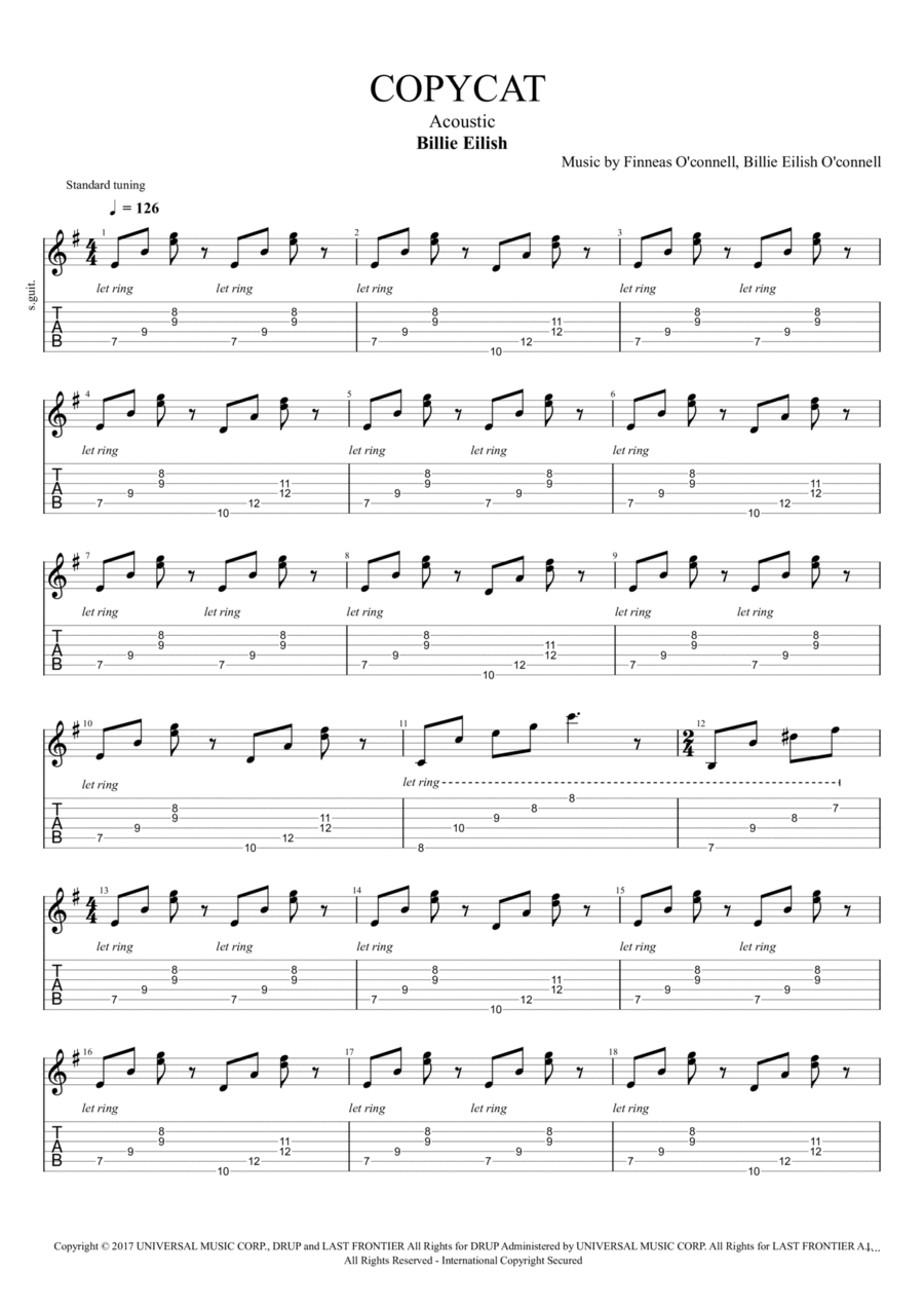 Copycat Electric Guitar scores gallery preview page 1
