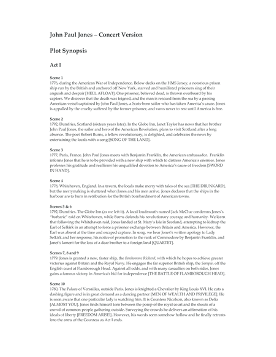 John Paul Jones - a musical (full orchestral score - 2010 concert version) 4-Part scores gallery preview page 3