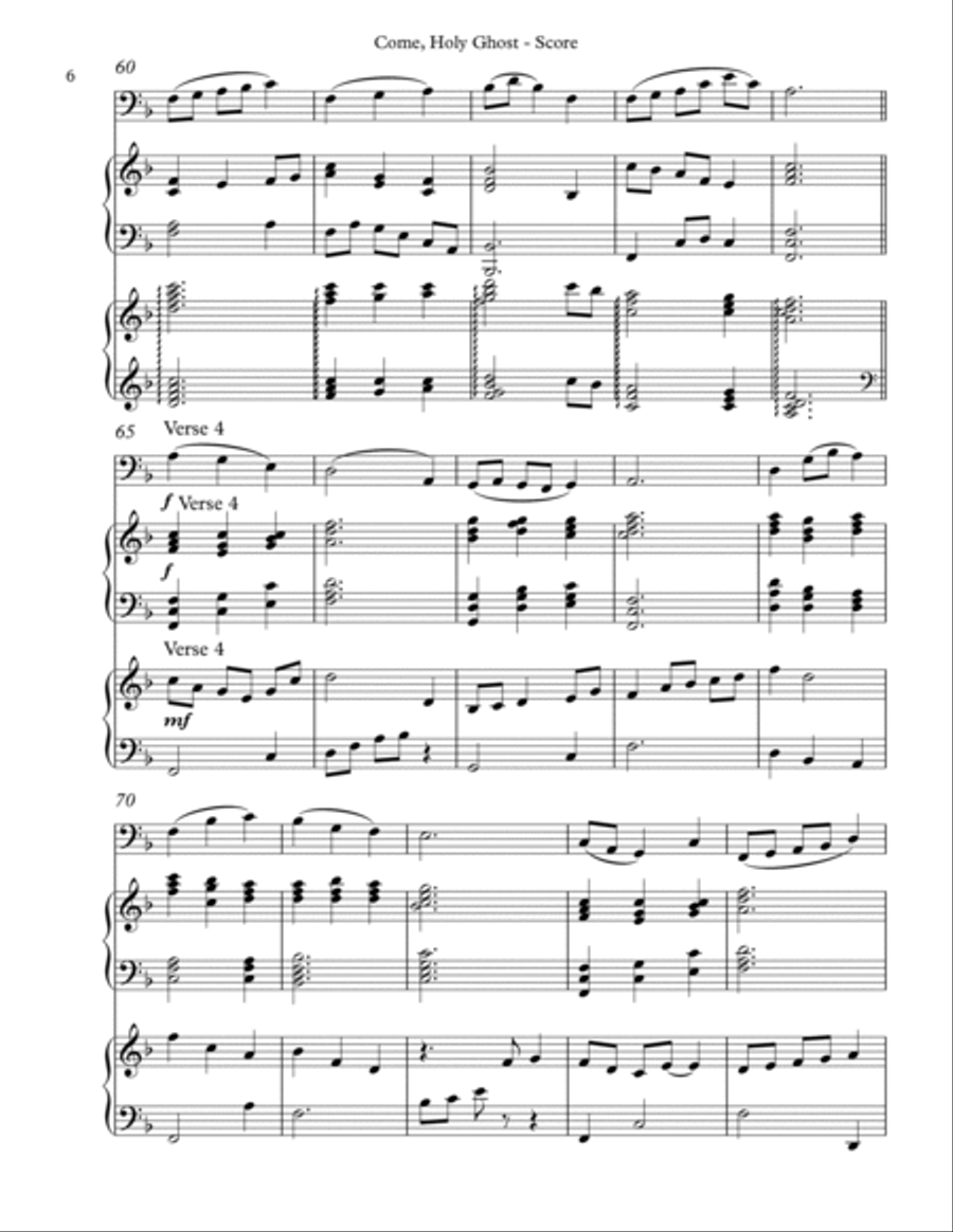 Come, Holy Ghost, Trio for Bassoon, Harp, Piano Bassoon scores gallery preview page 6