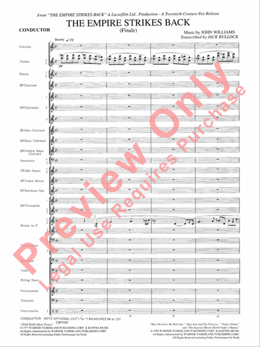 The Empire Strikes Back (Finale) Concert Band scores gallery preview page 4