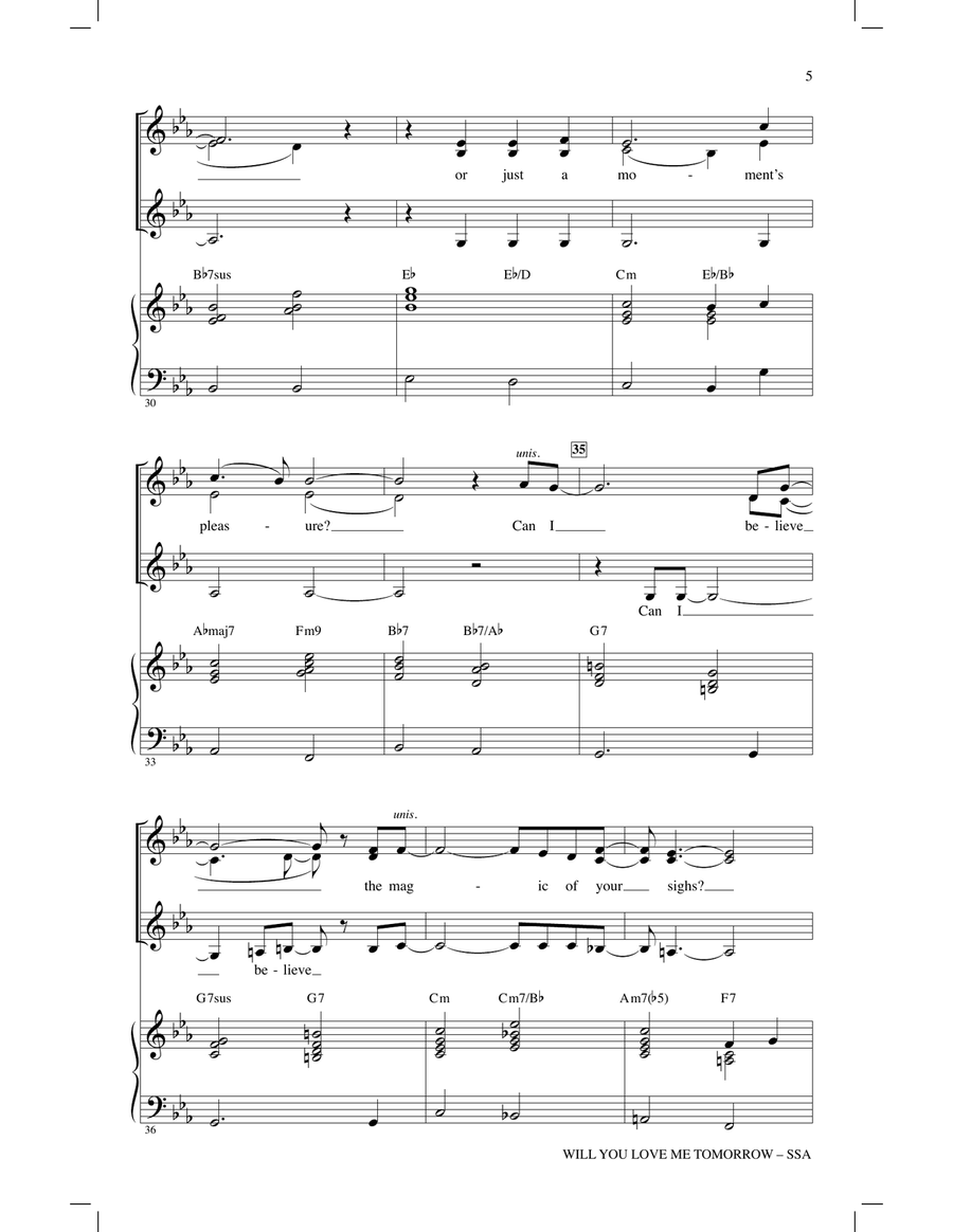 Will You Love Me Tomorrow (Will You Still Love Me Tomorrow) SSA scores gallery preview page 4