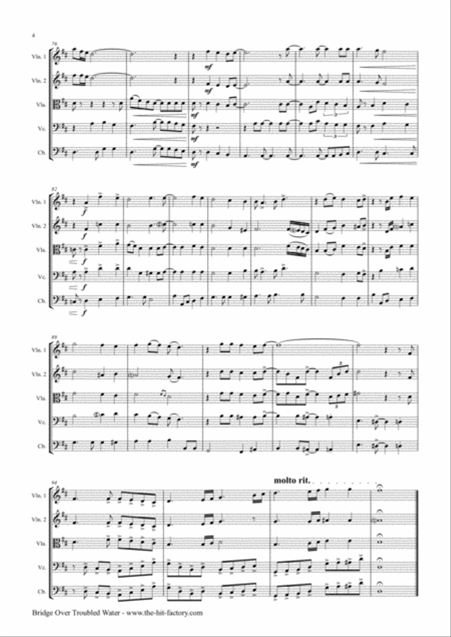 Bridge Over Troubled Water String Orchestra scores gallery preview page 4