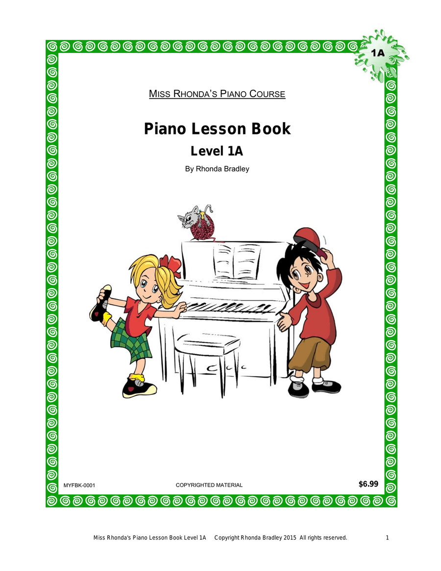 Piano Lesson Book 1A Miss Rhonda's Piano Course for Kids Piano Method scores gallery preview page 1