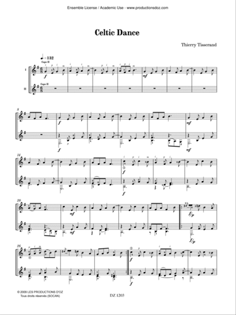 Celtic Dance Classical Guitar scores gallery preview page 2