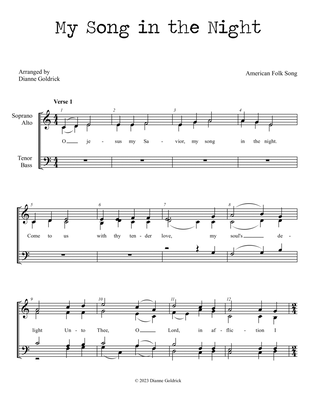 My Song in the Night, SATB a cappella