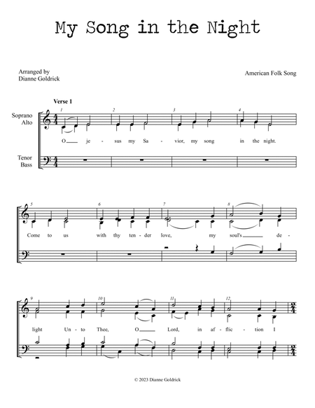 My Song in the Night, SATB a cappella image number null