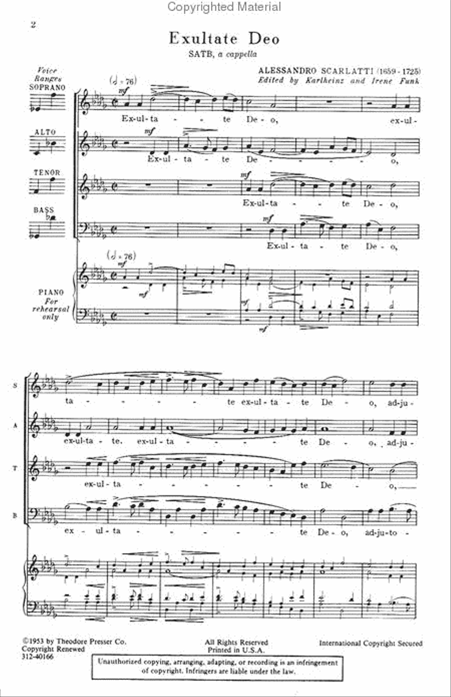 Exultate Deo 4-Part scores gallery preview page 2