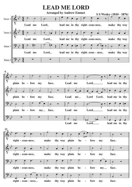 Lead Me Lord A Cappella TTBB image number null