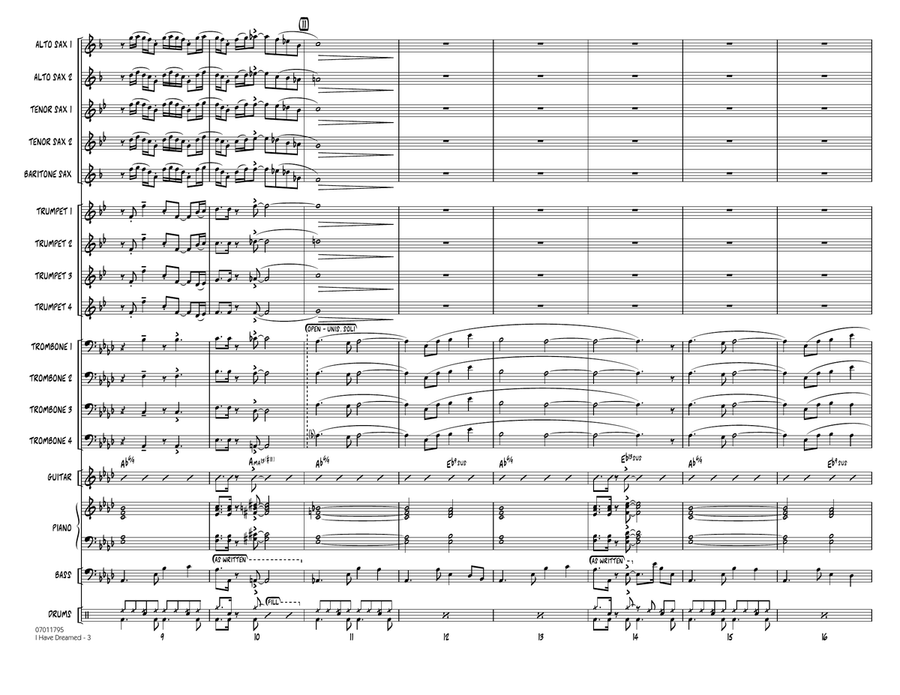 I Have Dreamed - Conductor Score (Full Score) Jazz Ensemble scores gallery preview page 3