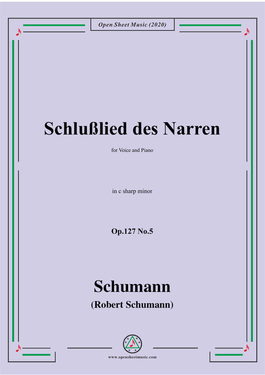 Schumann-Schlußlied des Narren Op.127 No.5,in c sharp minor
