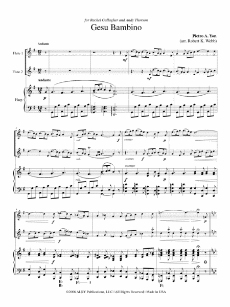 Jesu Bambino - Flute(s) and Harp