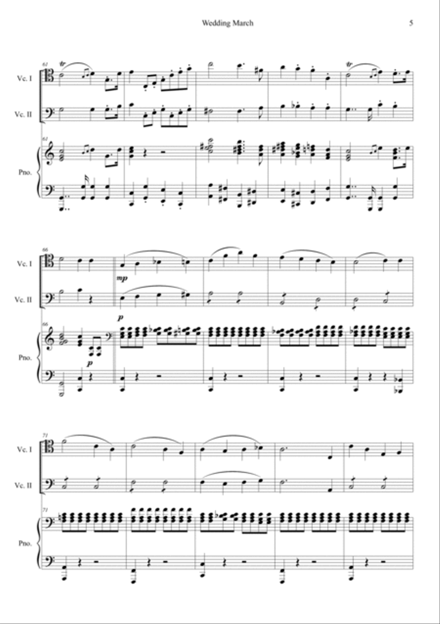 Wedding March Piano Trio scores gallery preview page 5