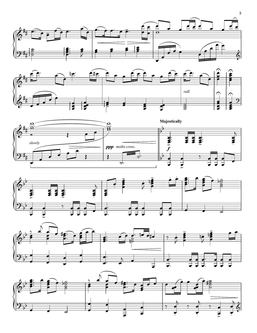Welcome To Jurassic Park (from Jurassic Park) Piano Solo scores gallery preview page 3