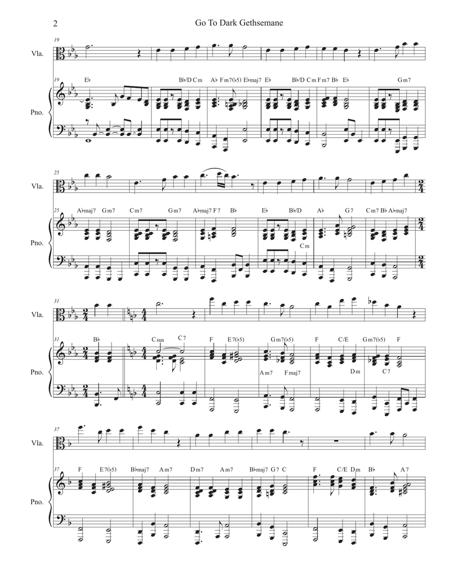 Go To Dark Gethsemane (Viola solo and Piano) Piano scores gallery preview page 2