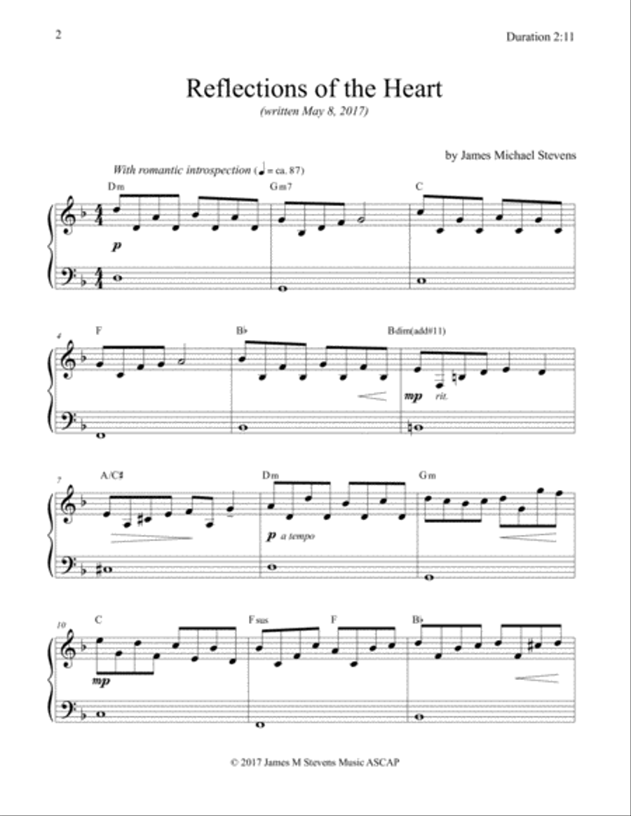 Reflections of the Heart (Romantic Piano) Piano Solo scores gallery preview page 2