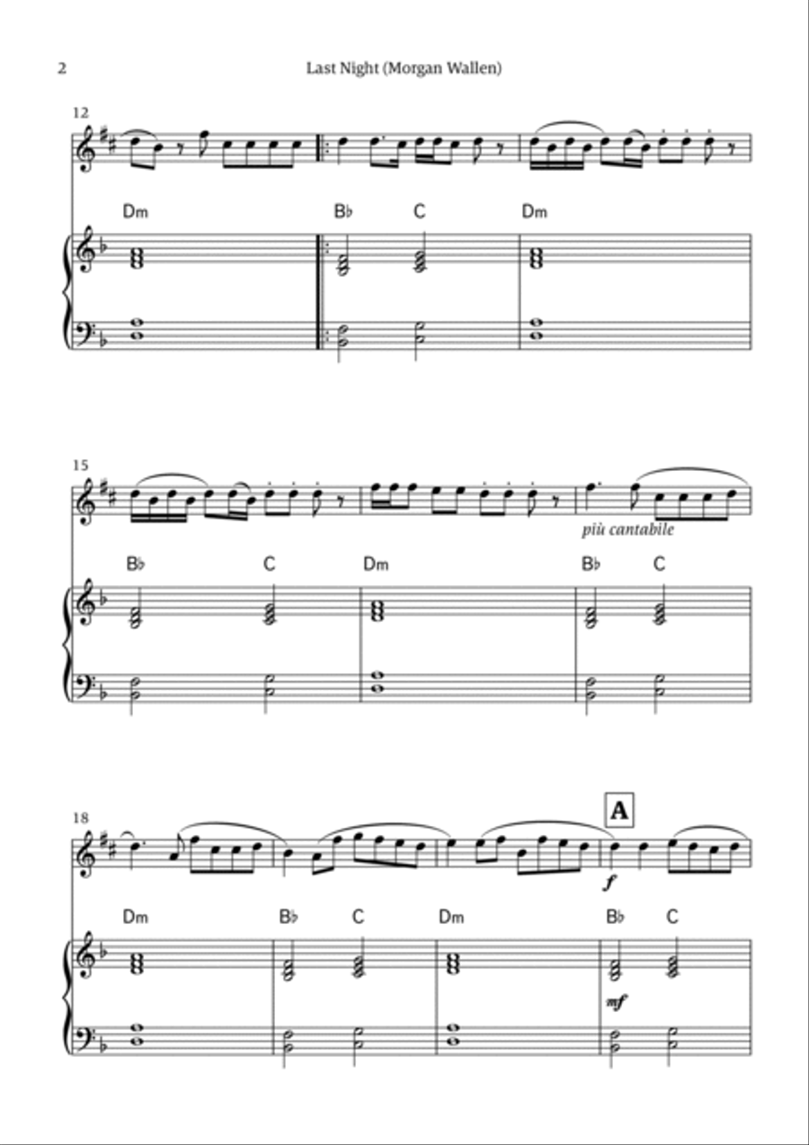 Last Night Baritone Saxophone scores gallery preview page 2