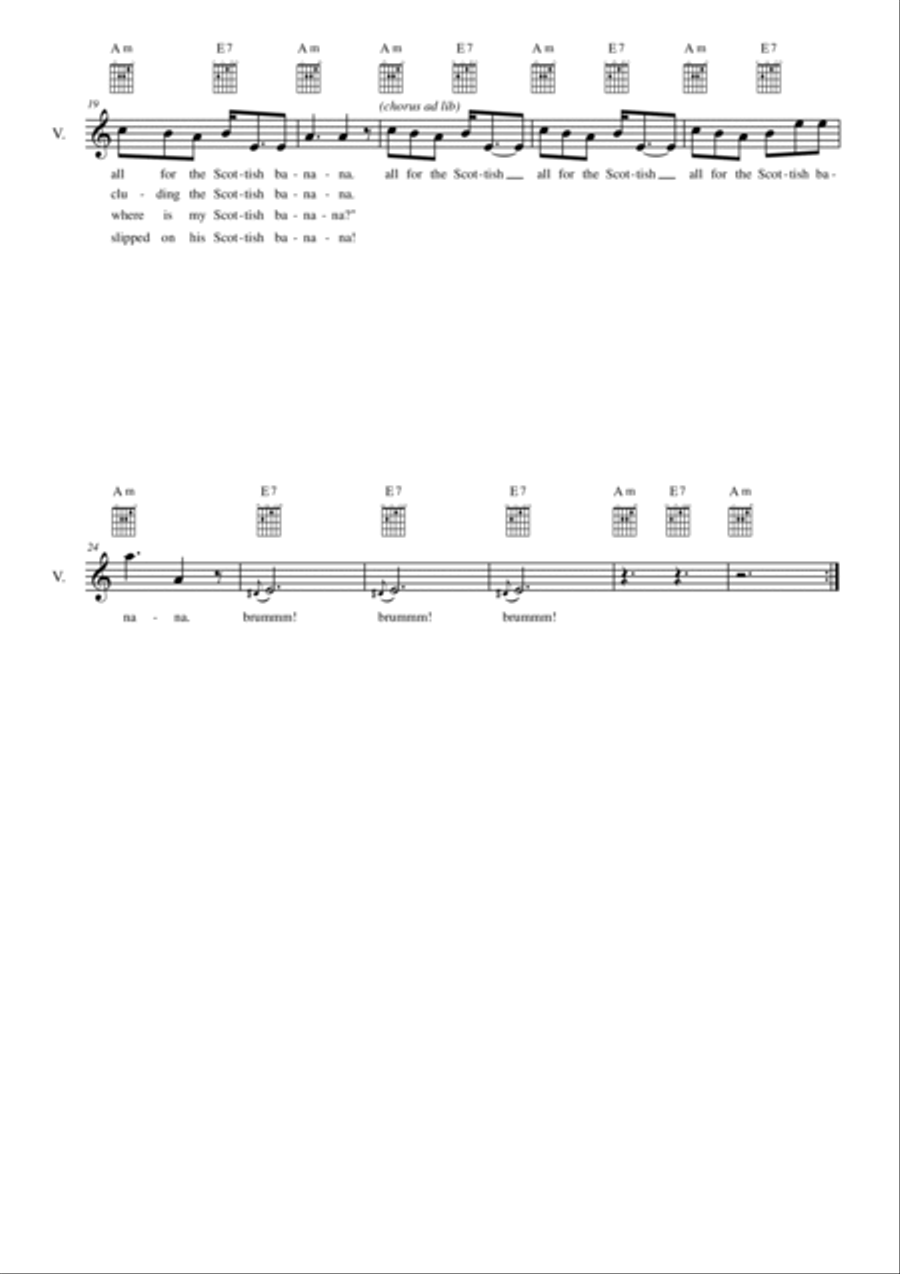 The Scottish Banana for voice and guitar chords Acoustic Guitar scores gallery preview page 3