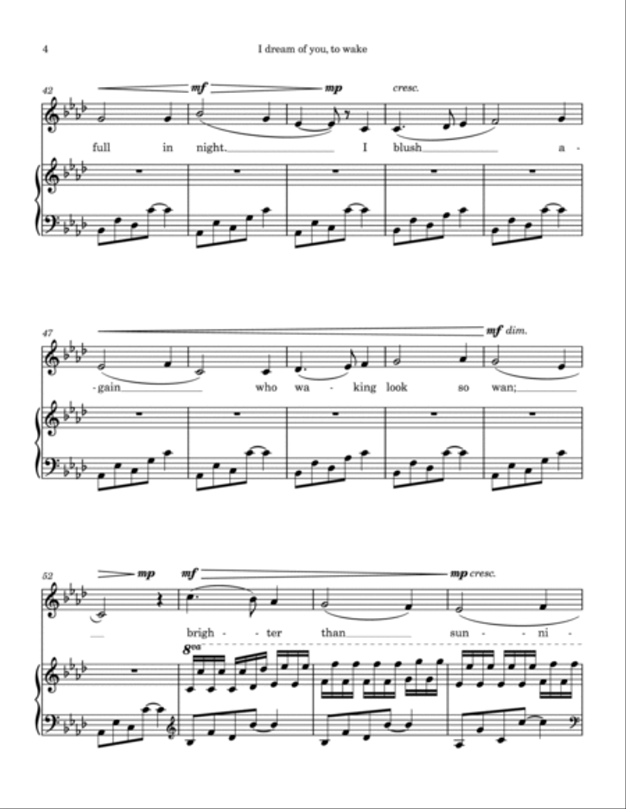 I Dream of You, to Wake (Mezzo-Soprano and Piano) Mezzo-Soprano Voice scores gallery preview page 6