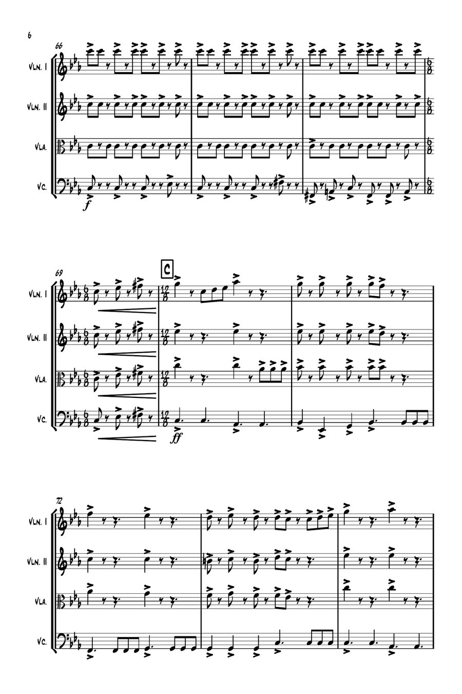 Medley: Wheel Of Fortune with The Medallion Calls, Jack Sparrow, I See Dead People In Boats, and ... String Quartet scores gallery preview page 6