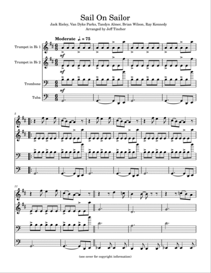 Sail On Sailor Brass Quartet scores gallery preview page 2