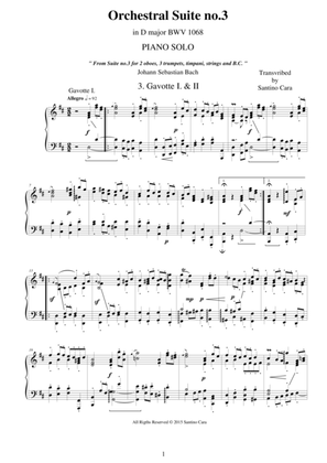 J.S.Bach - Orchestral Suite no.3 in D major BWV 1068 - 3. Gavotte - Piano version