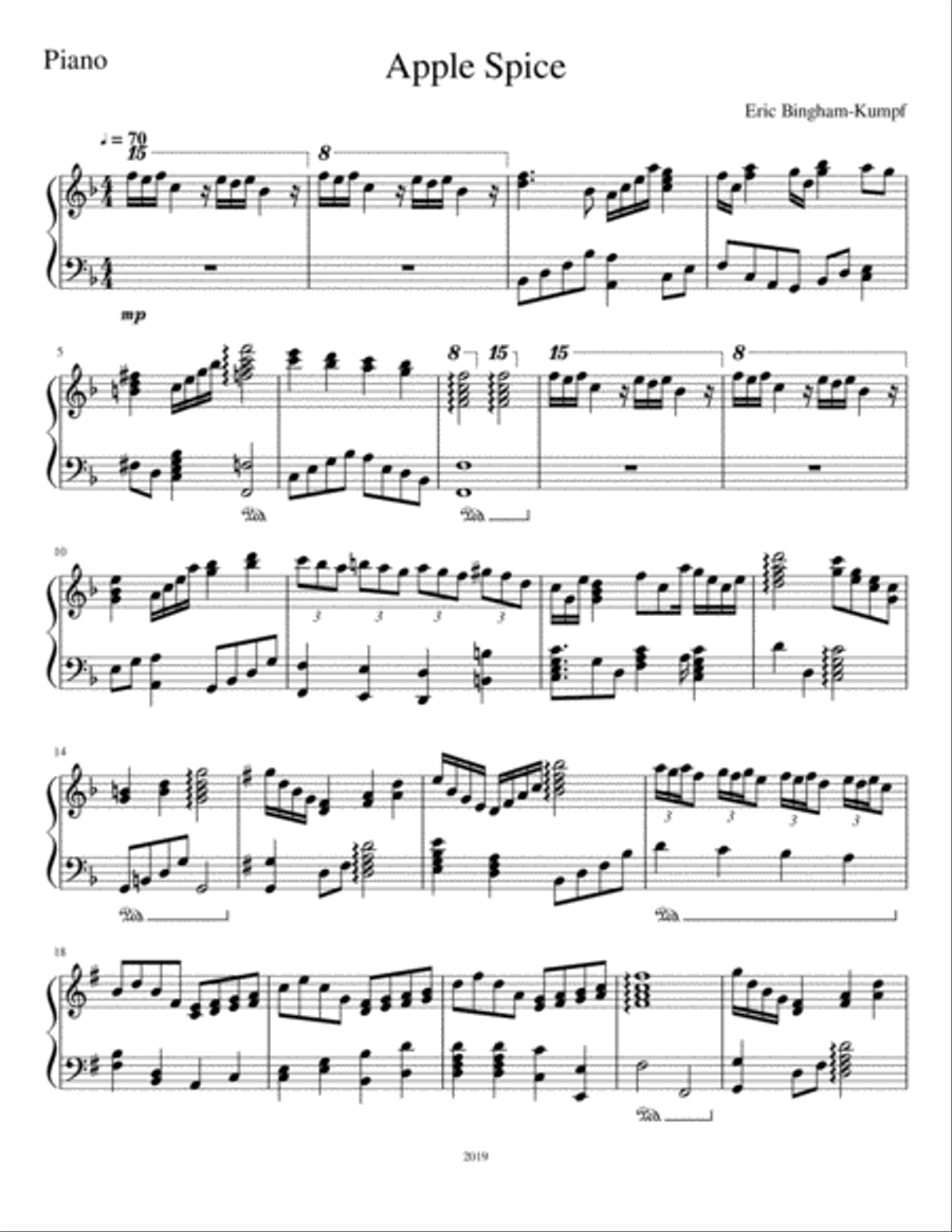 Apple Spice Apple Spice Piano Solo scores gallery preview page 1